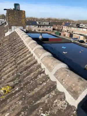 Nok vorsten vast/dicht smeren door middel van dak mortel .jpg