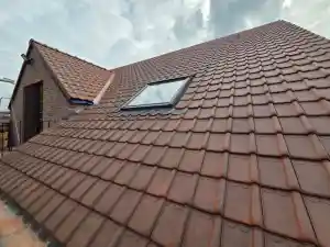 Hellend dak te hofstade, Stormpan rustiek. .jpg